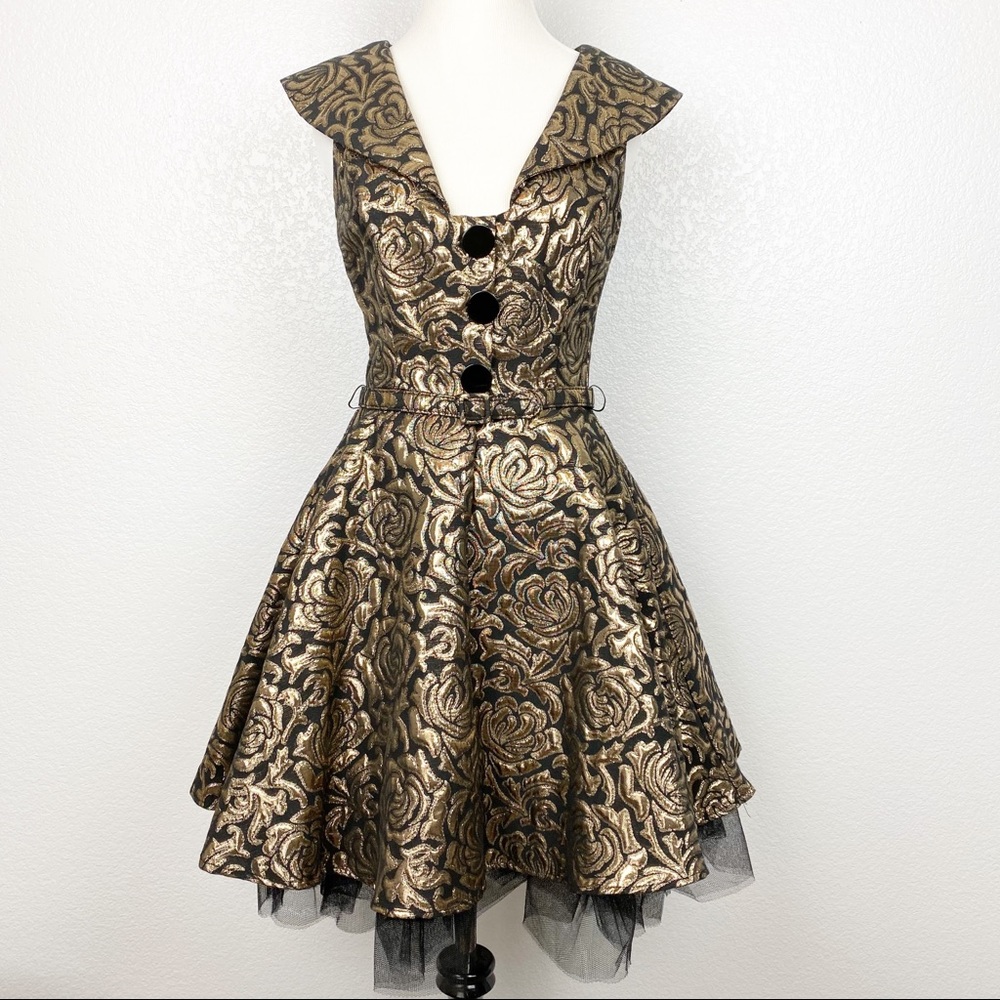 TATYANA GOLD FOIL DRESS